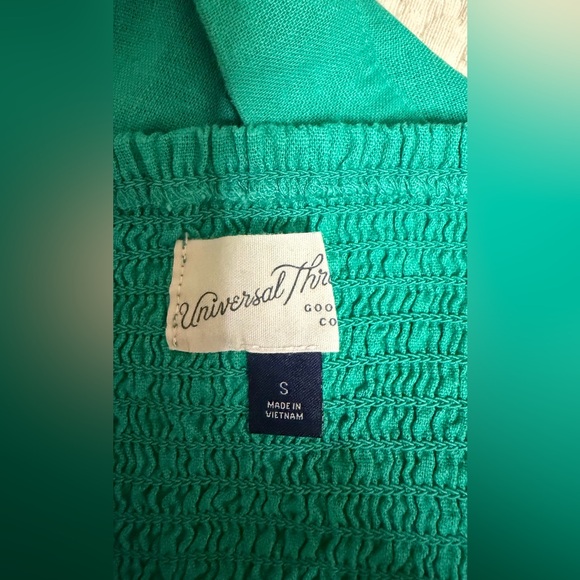 Linen blend Kelly Green Midi Skirt set has matching crop top by universal thread - Picture 9 of 9
